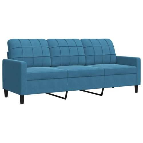 Trosjed od tkanine Plava 180 cm baršunasti - Plava 180 cm Cijena