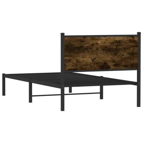 Metalni okvir kreveta bez madraca boja hrasta 100x200 cm - Dimljeni hrast 100 x 200 cm s uzglavljem Cijena