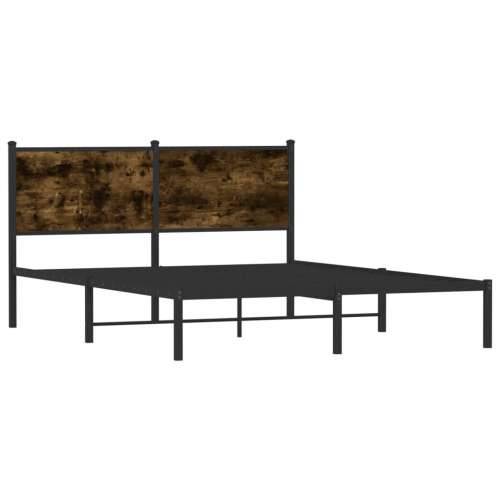 Metalni okvir kreveta bez madraca boja hrasta 150 x 200 cm - Dimljeni hrast 150 x 200 cm s uzglavljem Cijena