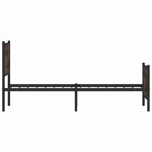 Metalni okvir kreveta bez madraca boja hrasta 80x200 cm - Dimljeni hrast 80 x 200 cm s uzglavljem i podnožjem Cijena
