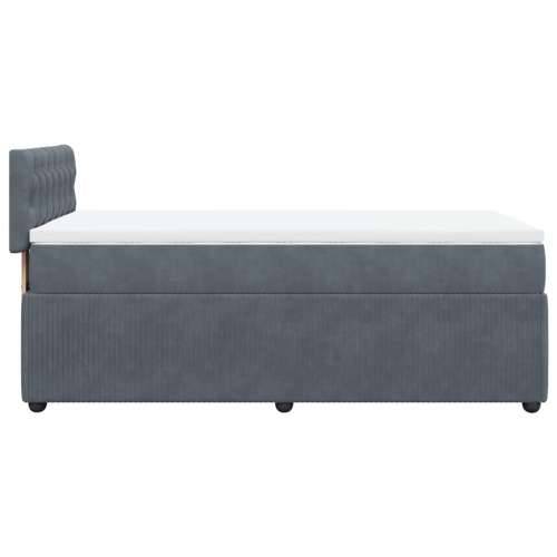 Box spring krevet s madracem tamnosivi 80 x 200 cm baršunasti - Tamno siva 80 x 200 cm Dizajn s gumbima Cijena