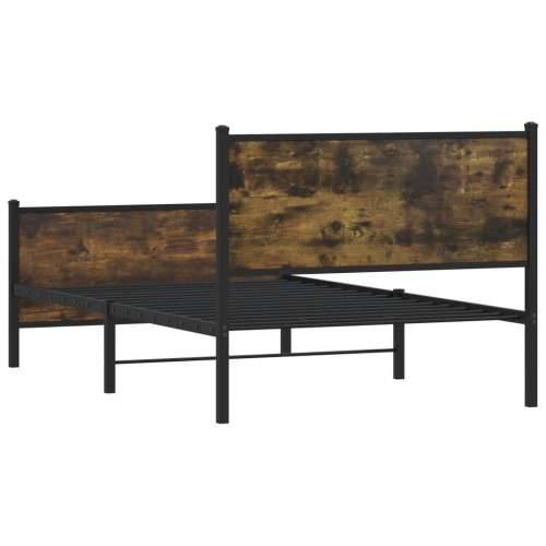 Metalni okvir kreveta bez madraca boja hrasta 107x203 cm - Dimljeni hrast 107 x 203 cm s uzglavljem i podnožjem Cijena