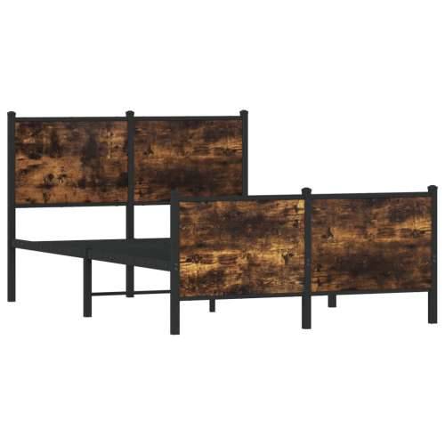 Metalni okvir kreveta bez madraca boja hrasta 120x200 cm - Dimljeni hrast 120 x 200 cm s uzglavljem i podnožjem Cijena