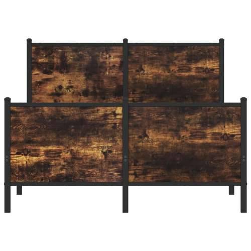 Metalni okvir kreveta bez madraca boja hrasta 120x200 cm - Dimljeni hrast 120 x 200 cm s uzglavljem i podnožjem Cijena