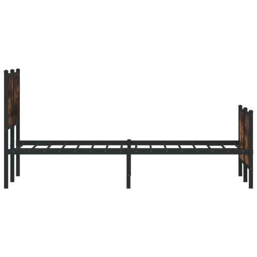 Metalni okvir kreveta bez madraca boja hrasta 120x200 cm - Dimljeni hrast 120 x 200 cm s uzglavljem i podnožjem Cijena