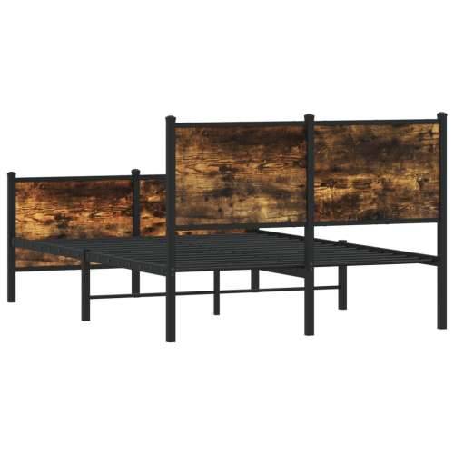 Metalni okvir kreveta bez madraca boja hrasta 120x200 cm - Dimljeni hrast 120 x 200 cm s uzglavljem i podnožjem Cijena