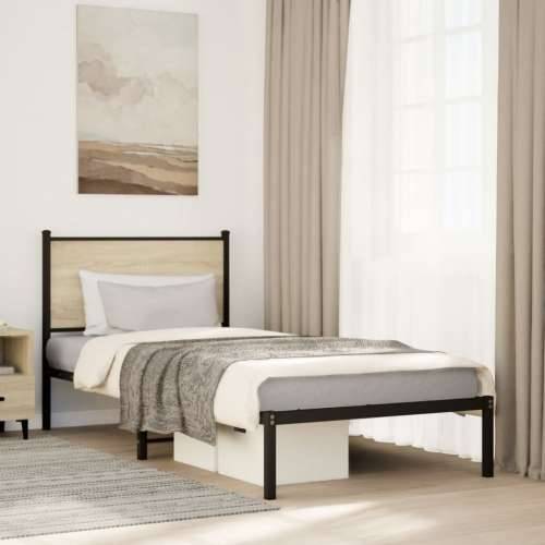 Metalni okvir kreveta bez madraca boja hrasta sonome 75x190 cm sonoma hrast 75 x 190 cm s uzglavljem Cijena