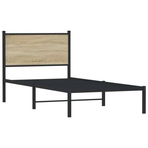Metalni okvir kreveta bez madraca boja hrasta sonome 75x190 cm sonoma hrast 75 x 190 cm s uzglavljem Cijena