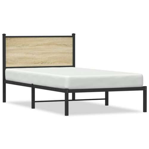 Metalni okvir kreveta bez madraca boja hrasta sonome 100x190 cm - sonoma hrast 100 x 190 cm s uzglavljem Cijena