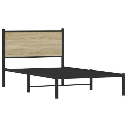 Metalni okvir kreveta bez madraca boja hrasta sonome 100x190 cm - sonoma hrast 100 x 190 cm s uzglavljem Cijena