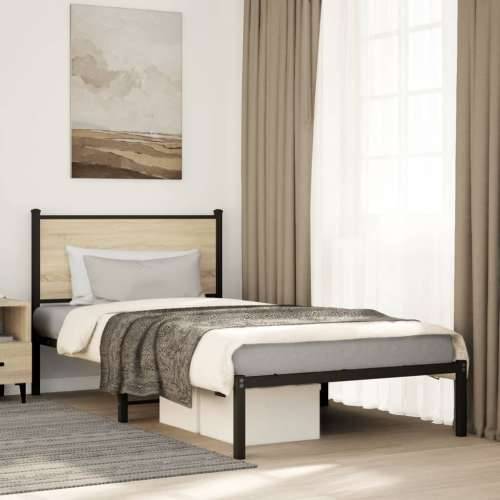 Metalni okvir kreveta bez madraca boja hrasta sonome 107x203 cm - sonoma hrast 107 x 203 cm s uzglavljem Cijena