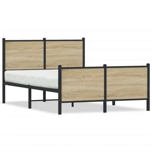 Metalni okvir kreveta bez madraca boja hrasta sonome 120x190 cm - sonoma hrast 120 x 190 cm s uzglavljem i podnožjem Cijena