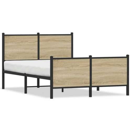 Metalni okvir kreveta bez madraca boja hrasta sonome 120x190 cm - sonoma hrast 120 x 190 cm s uzglavljem i podnožjem Cijena