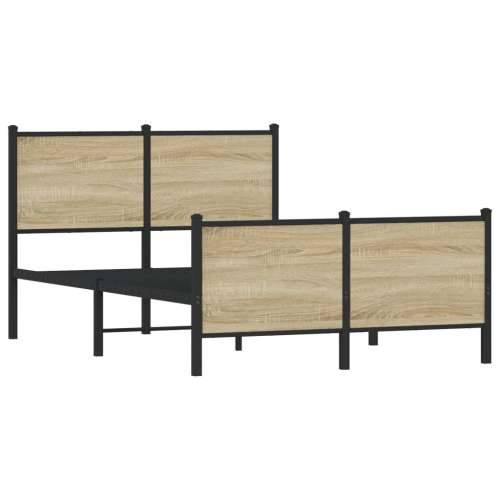 Metalni okvir kreveta bez madraca boja hrasta sonome 120x190 cm - sonoma hrast 120 x 190 cm s uzglavljem i podnožjem Cijena