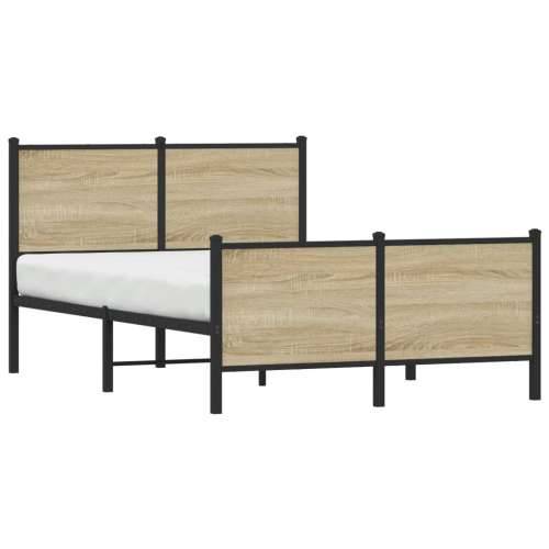 Metalni okvir kreveta bez madraca boja hrasta sonome 120x190 cm - sonoma hrast 120 x 190 cm s uzglavljem i podnožjem Cijena