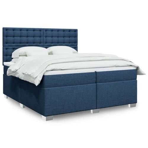 Krevet s oprugama i madracem plavi 200 x 200 cm od tkanine - Plava 200 x 200 cm gumbi Cijena