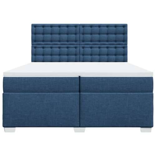Krevet s oprugama i madracem plavi 200 x 200 cm od tkanine - Plava 200 x 200 cm gumbi Cijena