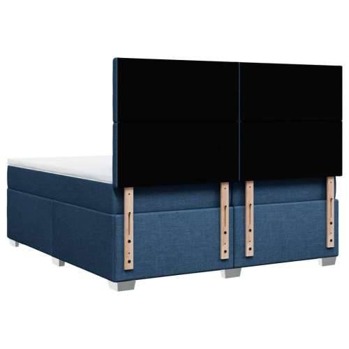 Krevet s oprugama i madracem plavi 200 x 200 cm od tkanine - Plava 200 x 200 cm gumbi Cijena