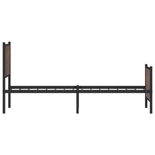 Metalni okvir kreveta bez madraca smeđi hrast 75x190 cm - Smeđi hrast 75 x 190 cm s uzglavljem i podnožjem Cijena