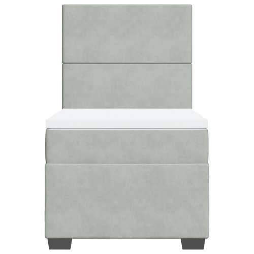 Box spring krevet s madracem svjetlosivi 100x200 cm baršunasti - Svjetlosiva 100 x 200 cm Gladak dizajn Cijena