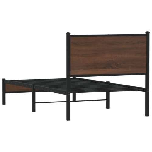 Metalni okvir kreveta bez madraca smeđi hrast 80x200 cm Smeđi hrast 80 x 200 cm s uzglavljem i niskim podnožjem Cijena