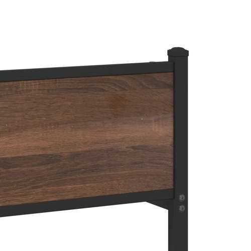 Metalni okvir kreveta bez madraca smeđi hrast 90x200 cm - Smeđi hrast 90 x 200 cm s uzglavljem i visokim podnožjem Cijena