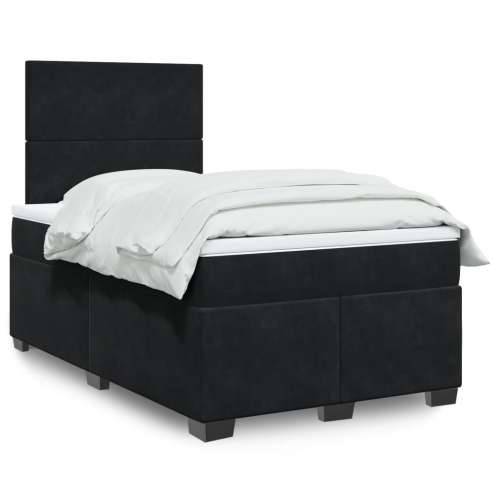 Krevet box spring s madracem crni 120 x 190 cm baršunasti - Crna 120 x 190 cm Gladak dizajn Cijena