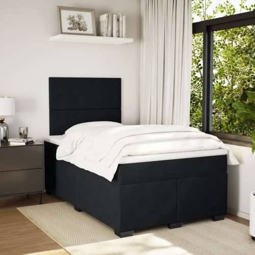 Krevet box spring s madracem crni 120 x 190 cm baršunasti - Crna 120 x 190 cm Gladak dizajn Cijena