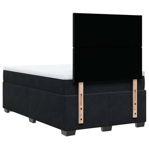 Krevet box spring s madracem crni 120 x 190 cm baršunasti - Crna 120 x 190 cm Gladak dizajn Cijena