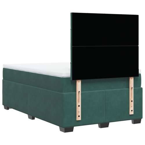 Krevet box spring s madracem tamnozeleni 120x190 cm baršunasti - Tamnozelena 120 x 190 cm Blok s kvadratima Cijena