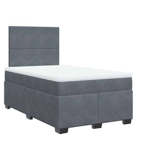 Box spring krevet s madracem tamnosivi 120 x 200 cm baršunasti - Tamno siva 120 x 200 cm Gladak dizajn Cijena