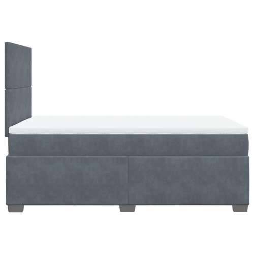 Box spring krevet s madracem tamnosivi 120 x 200 cm baršunasti - Tamno siva 120 x 200 cm Gladak dizajn Cijena