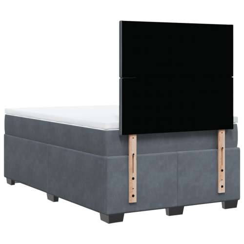 Box spring krevet s madracem tamnosivi 120 x 200 cm baršunasti - Tamno siva 120 x 200 cm Gladak dizajn Cijena