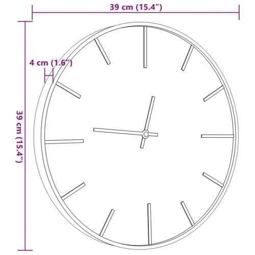Zidni sat smeđi Ø 39 cm od željeza i konstruiranog drva Cijena