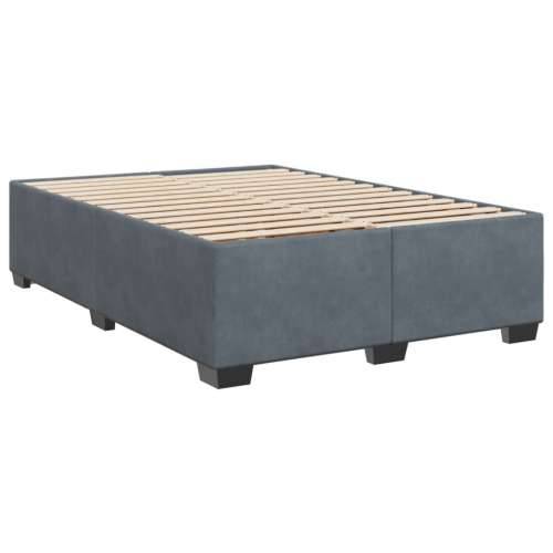 Krevet s oprugama i madracem tamnosivi 140x190 cm baršunasti - Tamno siva 140 x 190 cm Blok s kvadratima Cijena