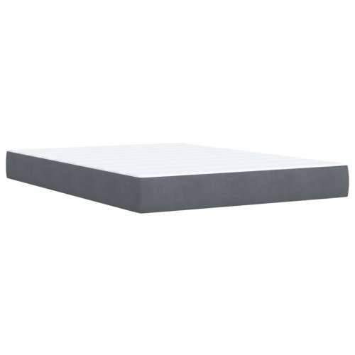 Krevet s oprugama i madracem tamnosivi 140x190 cm baršunasti - Tamno siva 140 x 190 cm Blok s kvadratima Cijena