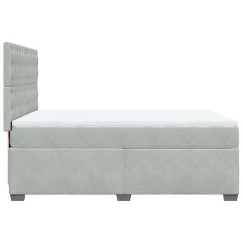 Krevet s oprugama i madracem svjetlosivi 140x190 cm baršunasti - Svjetlosiva 140 x 190 cm gumbi Cijena