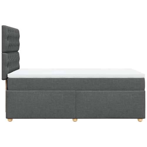 Krevet s oprugama i madracem tamnosivi 90 x 190 cm od tkanine - Tamno siva 90 x 190 cm Dizajn s gumbima Cijena