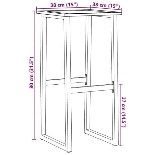 Barski stolci 2 kom crni 38x38x80 cm od čelika obloženog prahom - 2 Cijena