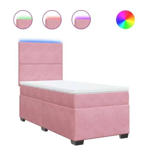 Box spring krevet s madracem ružičasti 100x200 cm baršunasti - Ružičasta 100 x 200 cm Gladak dizajn Cijena