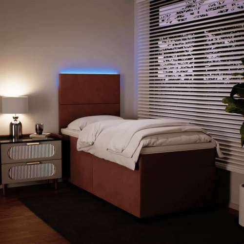 Box spring krevet s madracem ružičasti 100x200 cm baršunasti - Ružičasta 100 x 200 cm Gladak dizajn Cijena