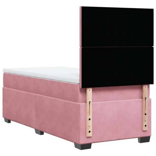 Box spring krevet s madracem ružičasti 100x200 cm baršunasti - Ružičasta 100 x 200 cm Gladak dizajn Cijena