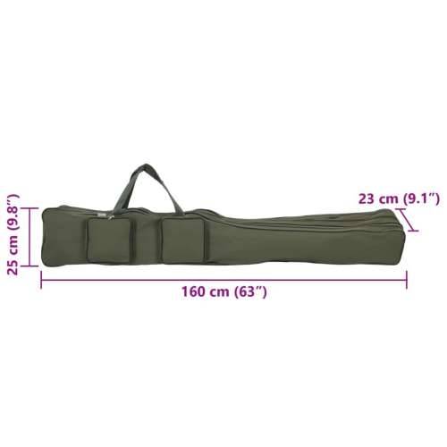 Torba za štap za pecanje tamnozelena 160 cm od tkanine Oxford - Tamnozelena 160 cm 3 odjeljka Cijena