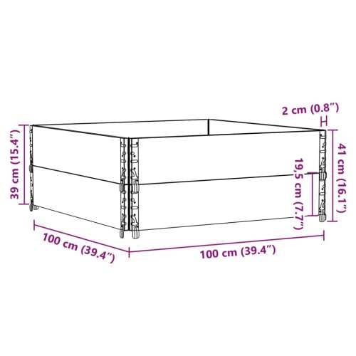 Okviri za palete 2 kom sivi 100 x 100 cm od masivne borovine - Siva 100 x 100 cm 2 Cijena