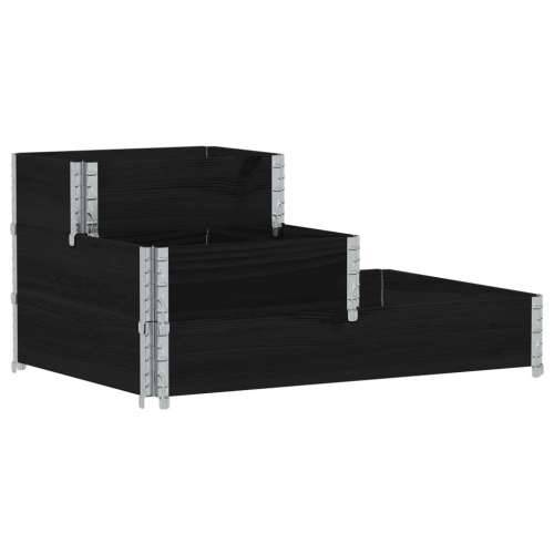 Povišena gredica s 3 razine crna 120 x 80 cm masivna borovina - Crna 120 x 80 cm (60 x 40 cm) 1 Cijena