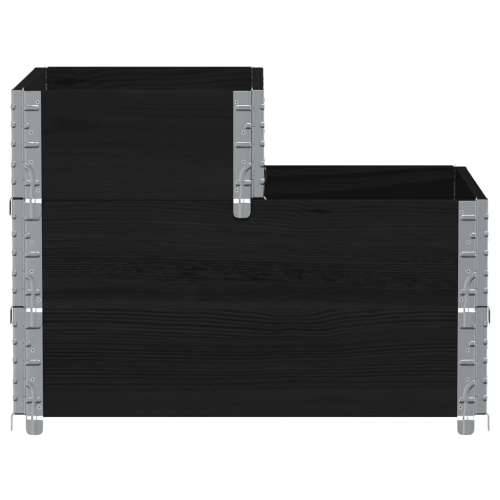 Povišena gredica s 3 razine crna 120 x 80 cm masivna borovina - Crna 120 x 80 cm (60 x 40 cm) 1 Cijena