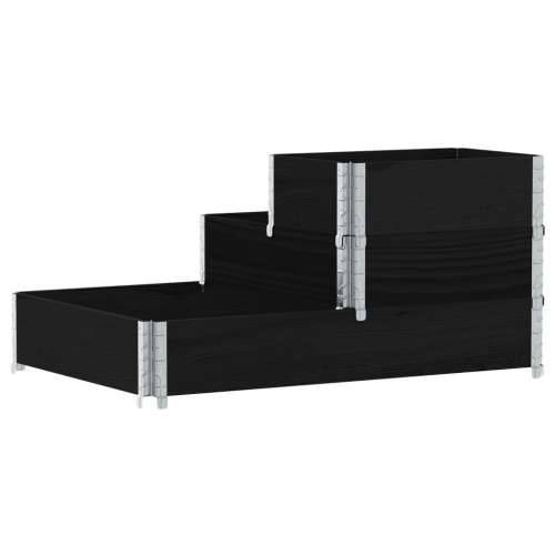 Povišena gredica s 3 razine crna 120 x 80 cm masivna borovina - Crna 120 x 80 cm (60 x 40 cm) 1 Cijena