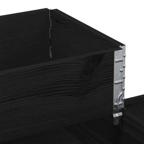 Povišena gredica s 3 razine crna 120 x 80 cm masivna borovina - Crna 120 x 80 cm (60 x 40 cm) 1 Cijena