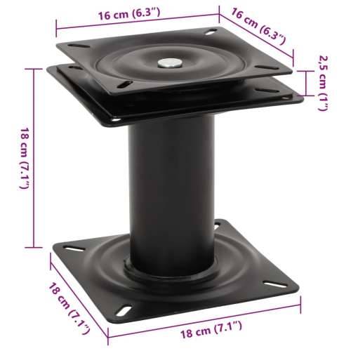 Postolja sjedala za brod 2 kom s okretnim dijelom 360° čelična - 18 x 18 x 18 cm 2 Cijena