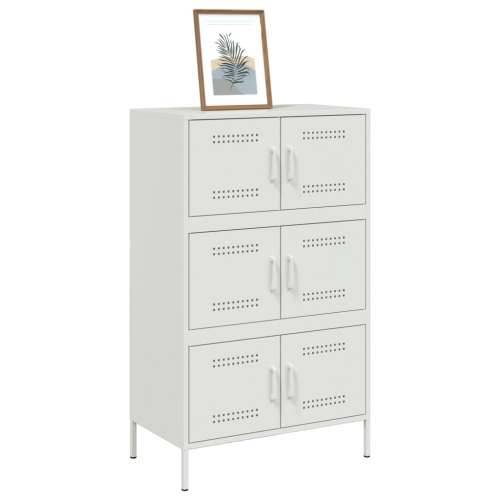 Visoka komoda bijela 67 x 39 x 113 cm čelična Bijela 1 Cijena